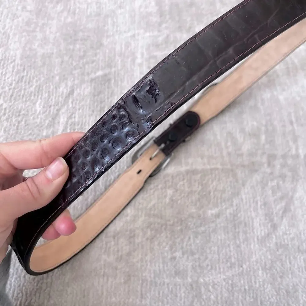 Alligator Grain Bonded Leather Western Belt size 38 Made in the USA Brownish